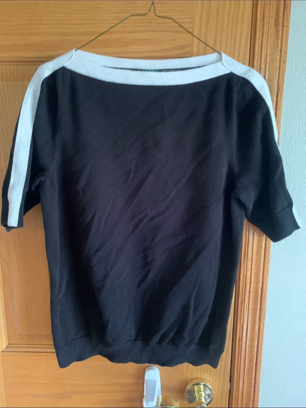 Ralph Lauren Black Top with White Trim
